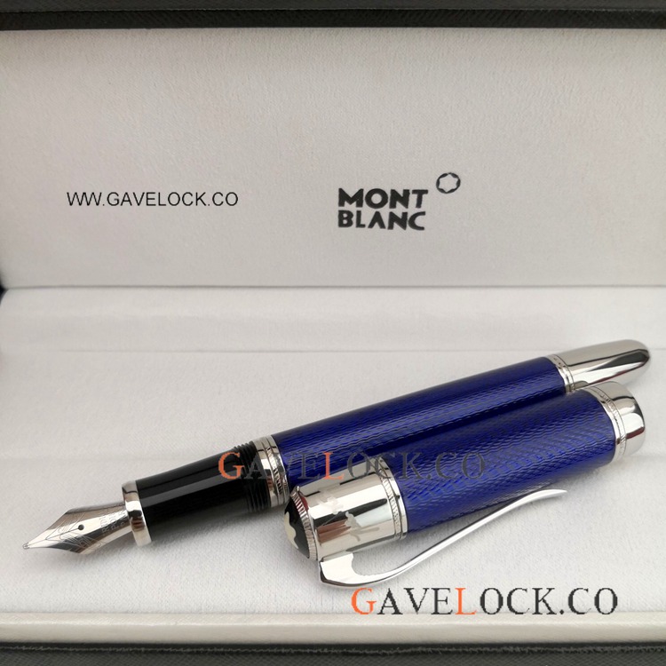 Copy Mont Blanc Jules Verne Fountain Pen - Blue Gift Pen Copy Mont Blanc Jules Verne Fountain Pen - Blue Gift Pen